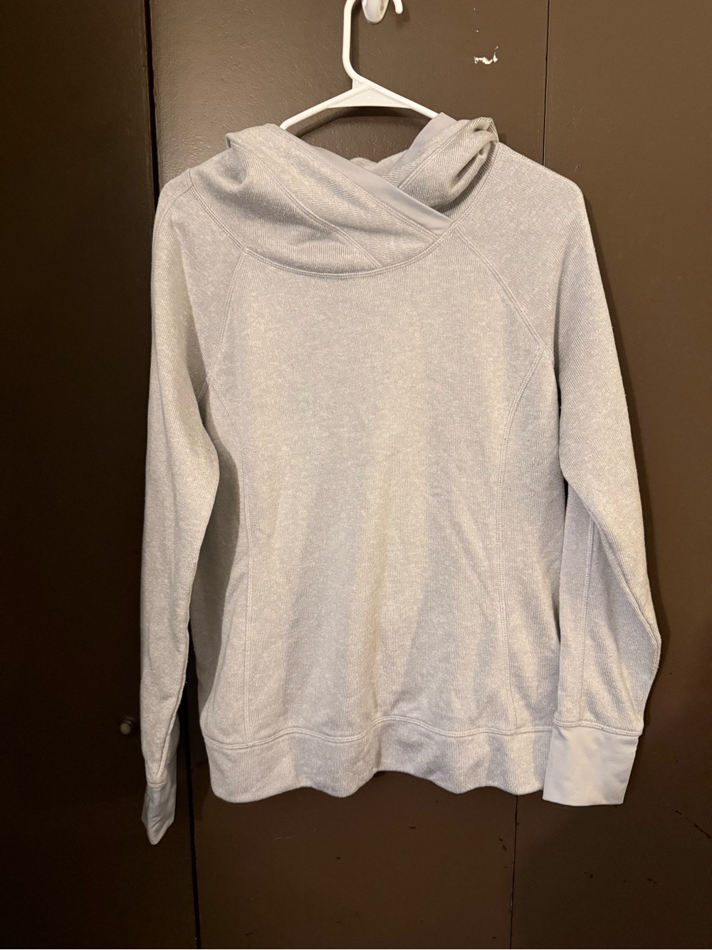 exertek Heather Light Gray Cowl Neck Pullover Sweater